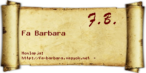 Fa Barbara névjegykártya