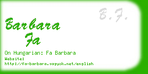 barbara fa business card